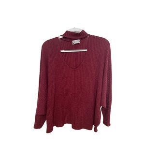 Urban Outfitters oversized burgundy long sleeve choker sweater